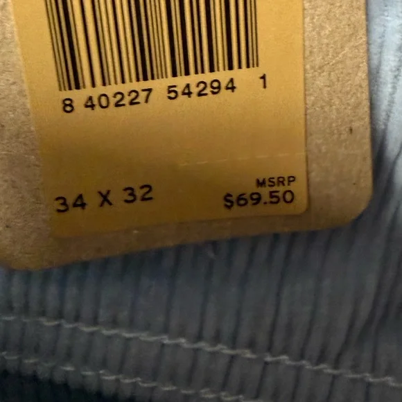 Levi’s men’s size 34W 32L heavy corduroy pants light baby blue 559 relaxed $70 - Picture 4 of 7